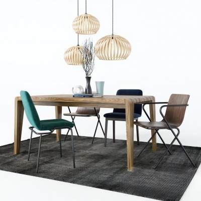 现代餐桌椅组合 摆件